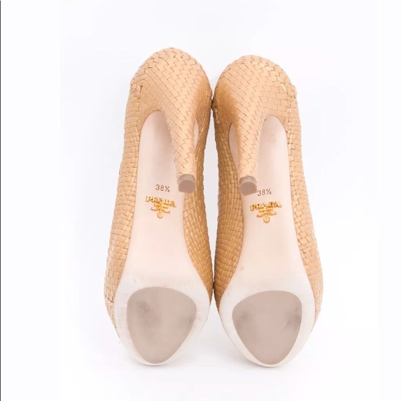 **AVAILABLE** PRADA raffia platform pumps size 8.5 - Picture 5 of 8